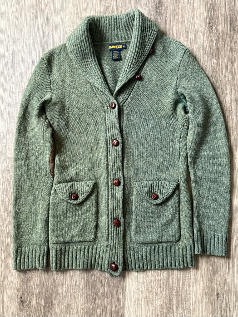 Rugby Ralph Lauren Shetland Wool Shawl Cardigan size M